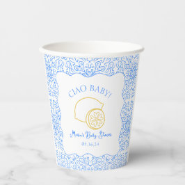 Vasos De Papel ¡Ciao Bebé! Baby Shower italiano Lemon Blue