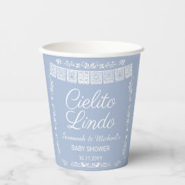 Vasos De Papel Cielito Lindo Blue Papel Picado Baby Shower 