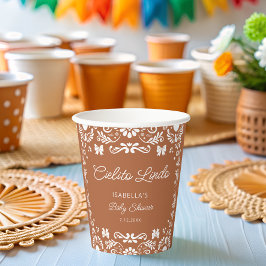 Vasos De Papel Cielito Lindo Talavera Baby Shower mexicano