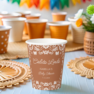 Vasos De Papel Cielito Lindo Talavera Baby Shower mexicano