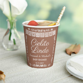 Vasos De Papel Cielito Lindo Terracotta Papel Picado Baby Shower 
