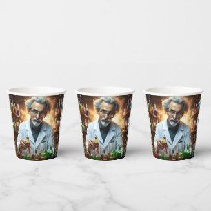 Vasos De Papel Científico En Pociones De Mezcla De Laboratorio,