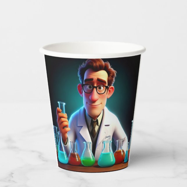 Vasos De Papel Científico feliz (Anverso)