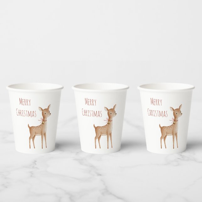 Vasos De Papel Ciervo de Navidad (Multi)