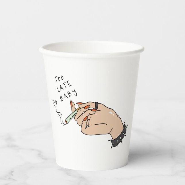 Vasos De Papel Cigarrillo a mano contra San Valentín (Anverso)