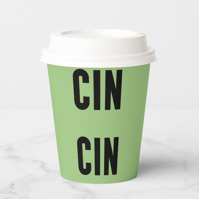 Vasos De Papel Cin Cin Typography (Anverso)
