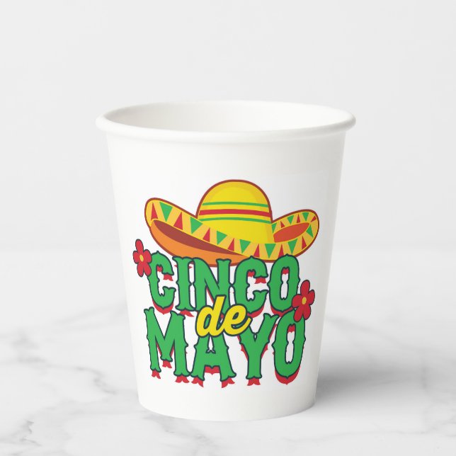 Vasos De Papel Cinco de Mayo (Anverso)