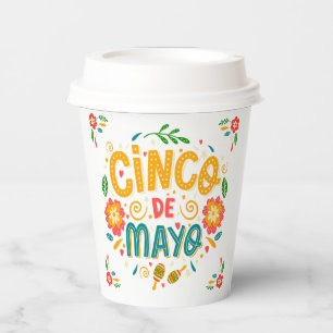 Vasos De Papel Cinco de Mayo Taza de Café Fiesta Mexicana Festiva