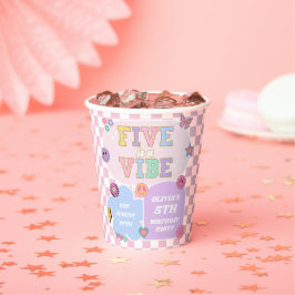 Vasos De Papel Cinco es una fiesta de cumpleaños de Vibe Preppy P