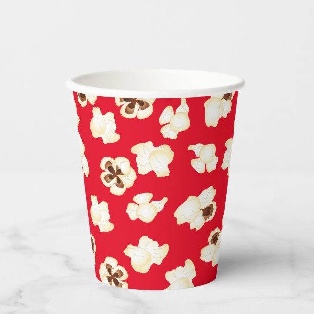 Vasos De Papel Cine de la fiesta de cumpleaños de Popcorn (Anverso)