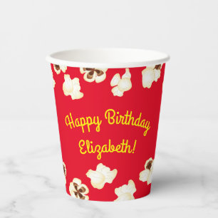 Vasos De Papel Cine de la fiesta de cumpleaños de Popcorn