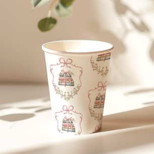 Vasos De Papel Cinta rosada de nuevo capítulo Bow Ducha de bebé d
