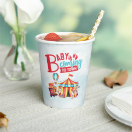 Vasos De Papel Circo azul del Carnaval Baby Shower