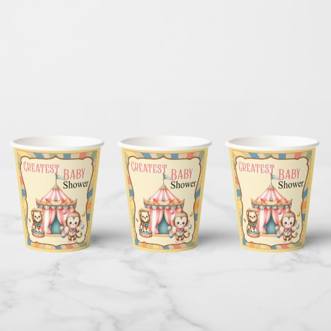 Vasos De Papel Circo de bebé (Multi)