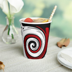 Vasos De Papel Circular líquido giratorio colores blancos rojos m