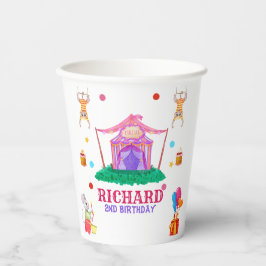 Vasos De Papel Círculo Carnaval Colorido Fiesta de Cumpleaños