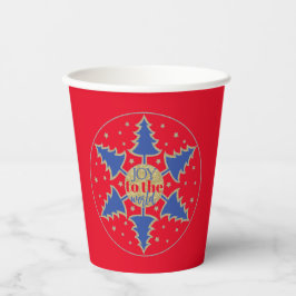 Vasos De Papel Círculo de navidades de árboles azules