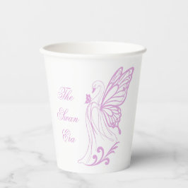 Vasos De Papel Cisne elegante con alas de mariposa