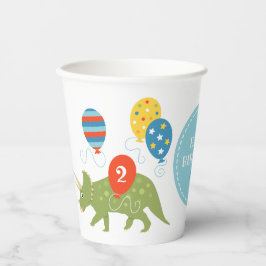 Vasos De Papel Cita Cumpleaños Dinosaur Triceratops Nombre Person