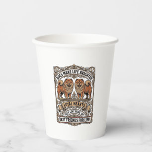 Vasos De Papel Cita de amante de perros grabado vintage arte de p