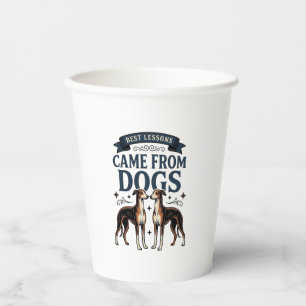 Vasos De Papel Cita de amante de perros grabado vintage tipografí
