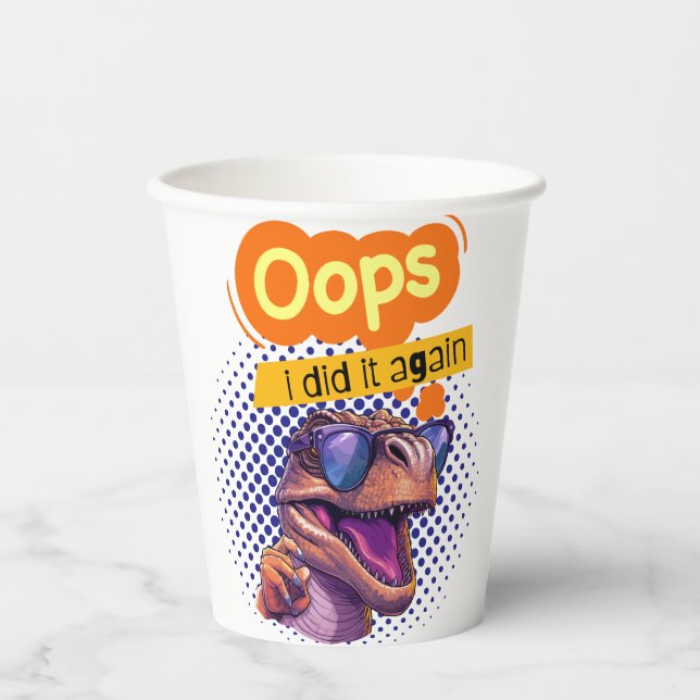 Vasos De Papel cita de dinosaurios (Anverso)