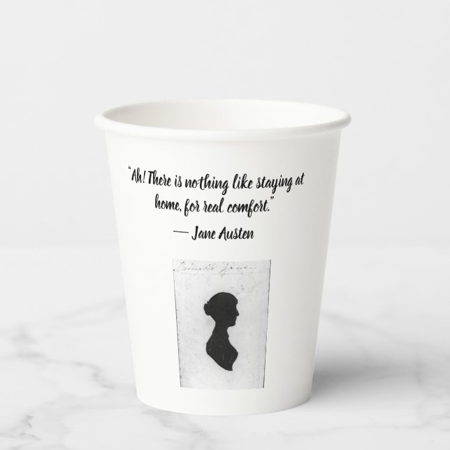 Vasos De Papel Cita de Mug con Jane Austen (Anverso)