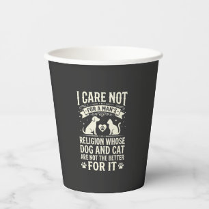 Vasos De Papel Cita de religión de perro y gato