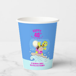 Vasos De Papel Cita divertida de cumpleaños 40