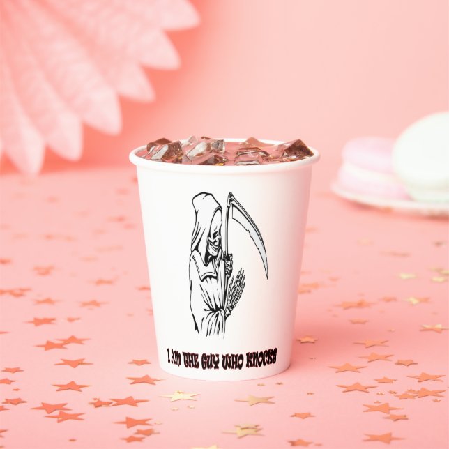 Vasos De Papel Cita divertida de Grim Reaper que asustó a Hallowe (in situ)