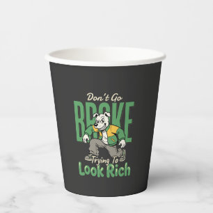 Vasos De Papel Cita Divertida de Perro Goteante Dinero