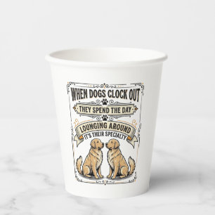 Vasos De Papel Cita Divertida de Perro Grabado Vintage Pups Repan
