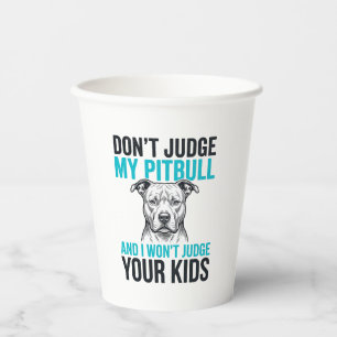 Vasos De Papel Cita divertida de Pitbull Grabado vintage Diseño d