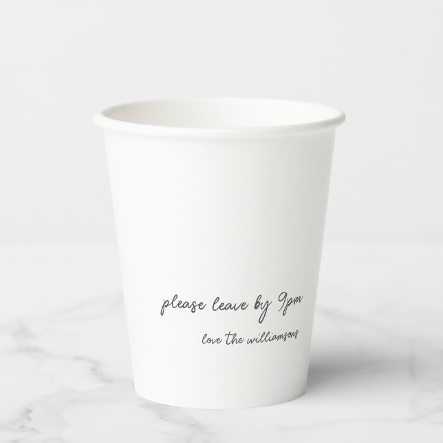 Vasos De Papel Cita Divertida Noche Temprana Pareja Envejeciendo  (Anverso)