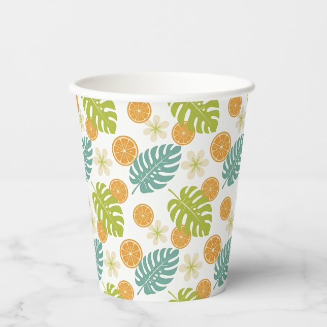 Vasos De Papel Cítrico Tropical (Anverso)