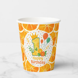 Vasos De Papel Citrus Garden 1ª copa de papel de cumpleaños