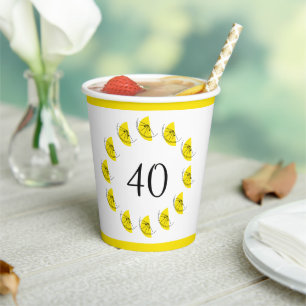 Vasos De Papel Citrus Lemon Circle Edad 40