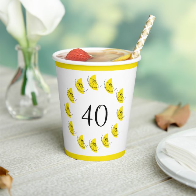 Vasos De Papel Citrus Lemon Circle Edad 40 (in situ)