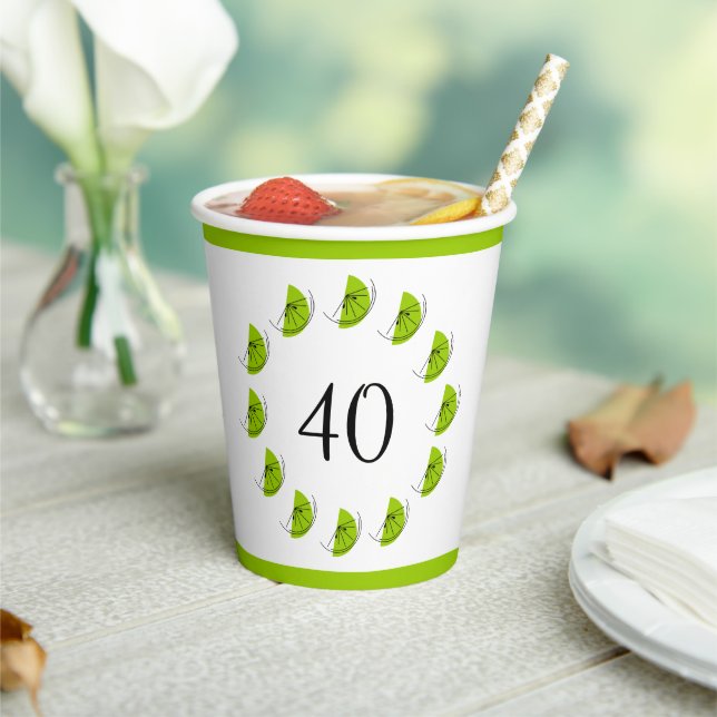 Vasos De Papel Citrus Lime Circle Edad 40 (in situ)