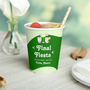Vasos De Papel Citrus Lime Green Tequila y Tulum Bachelorette