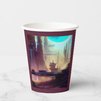 Vasos De Papel Ciudad de SF en un planeta extraño 3