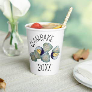 Vasos De Papel Clama Clambake Rhode Island New England Marisco