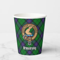 Clan Armstrong Escudo sobre las tazas de papel de 