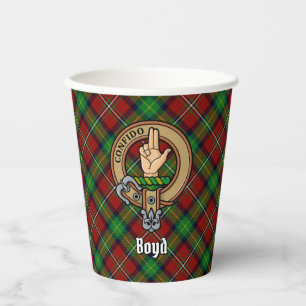 Vasos De Papel Clan Boyd Escudo sobre Tartán