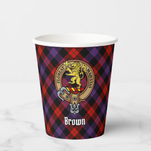 Vasos De Papel Clan Brown Escudo sobre Tartán