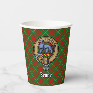 Vasos De Papel Clan Bruce Escudo sobre la caza de tartán