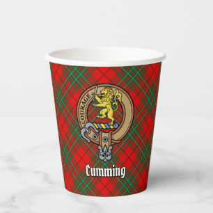 Vasos De Papel Clan Cumming Escudo sobre Tartán