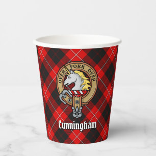 Vasos De Papel Clan Cunningham Escudo por Tartán