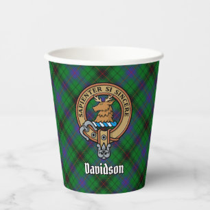 Vasos De Papel Clan Davidson Escudo sobre Tartán