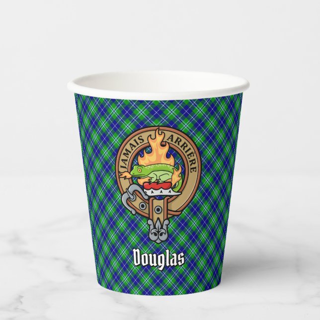 Vasos De Papel Clan Douglas Escudo por Tartán (Anverso)